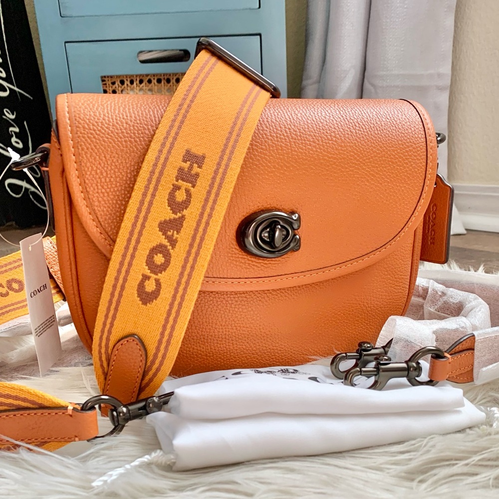Coach Willow Saddle Bag With Leather And Web Straps - Picture 3 of 17